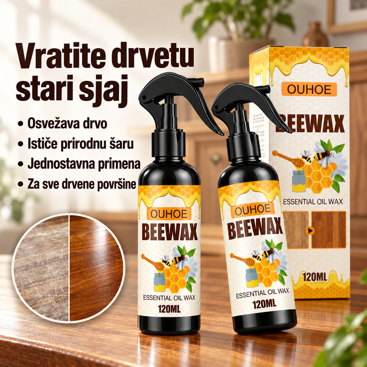 BeeWax sprej – vratite drvetu prirodan sjaj